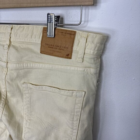 Jack & Jones Jeans Slim Fit Men's 32X32 Yellow Stretch Button Fly - Picture 6 of 7
